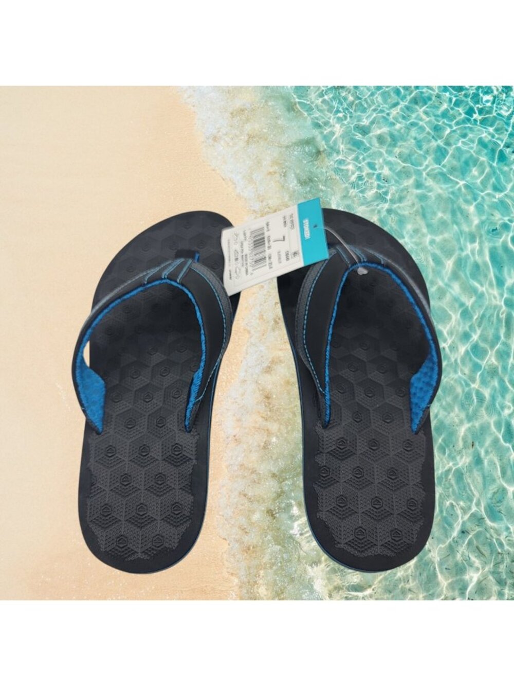 Reef The Ripper  men’s Comfort Lightweight Flip Flop Sandals Black Blue Size 7